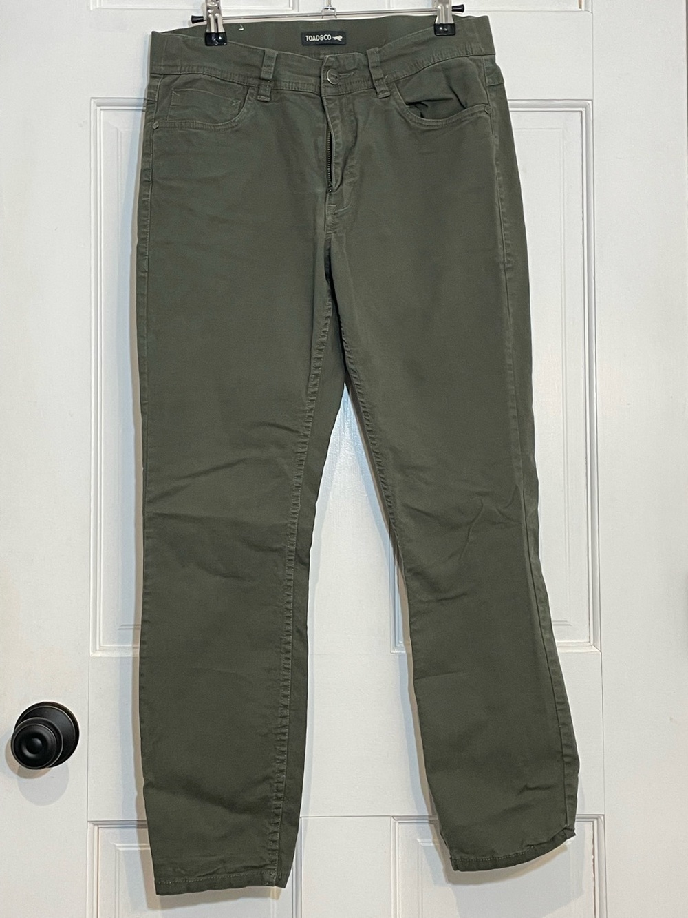 Toad & Co Womens Size 6 Olive Green Straight Leg Pants Casual Outdoor Chino